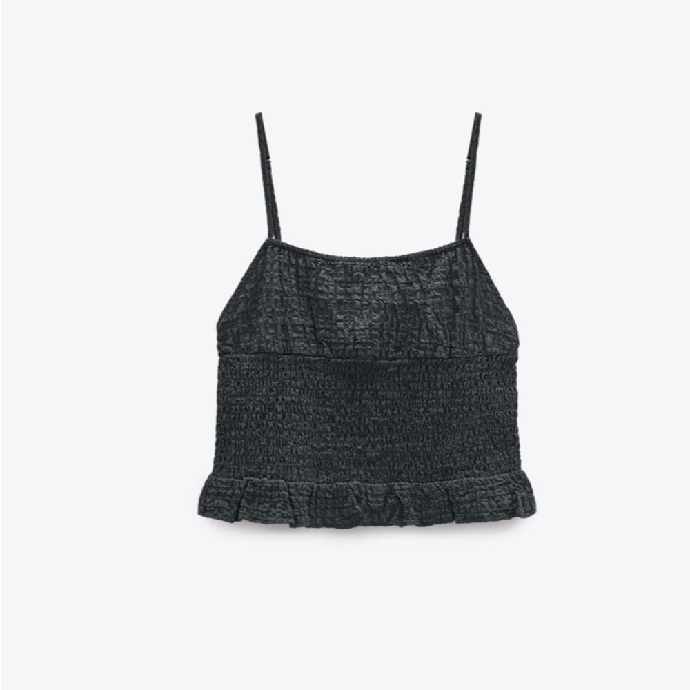 Zara Textured Top Anthracite Grey